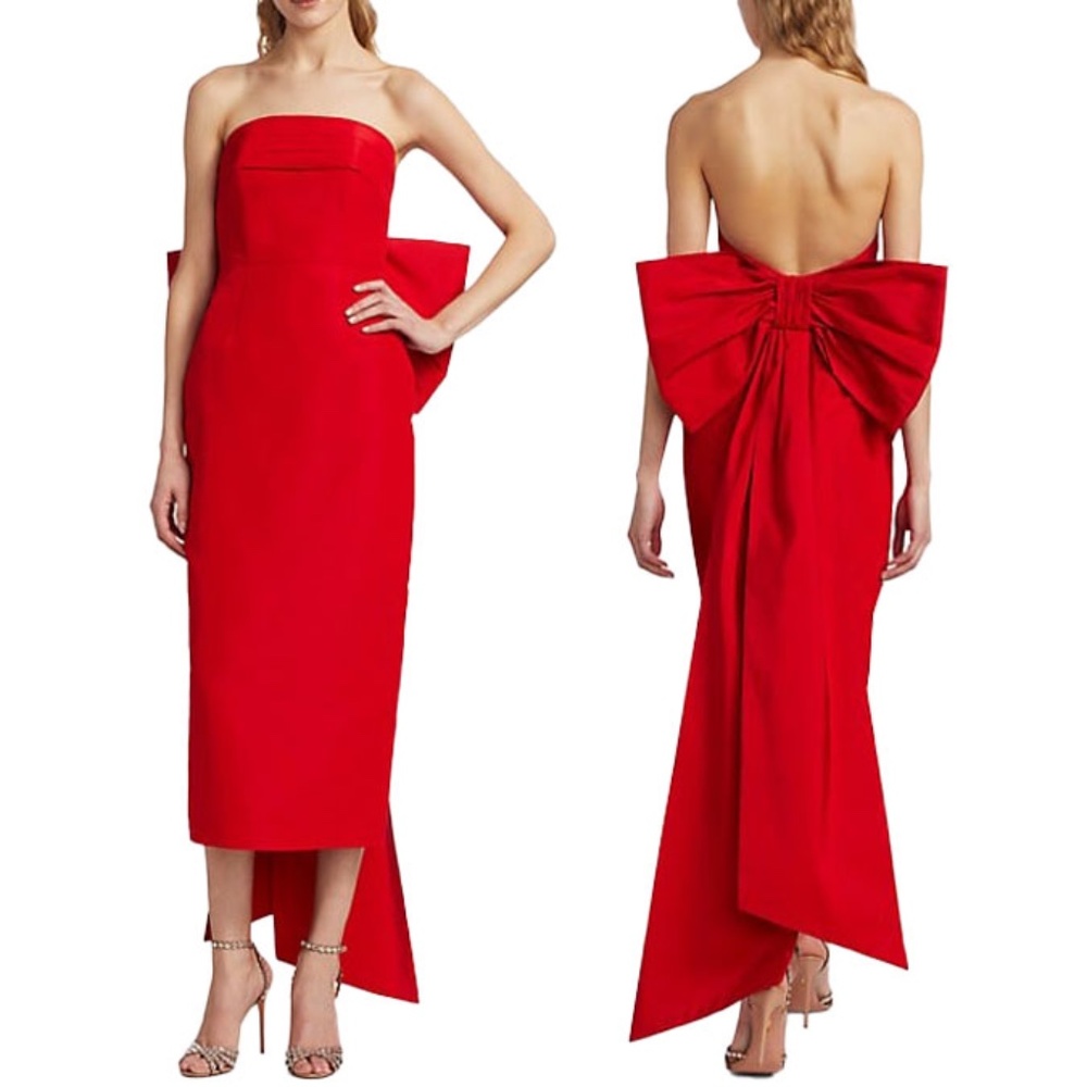 Alexia Maria Margaret Silk Bow Midi Dress | Size 8